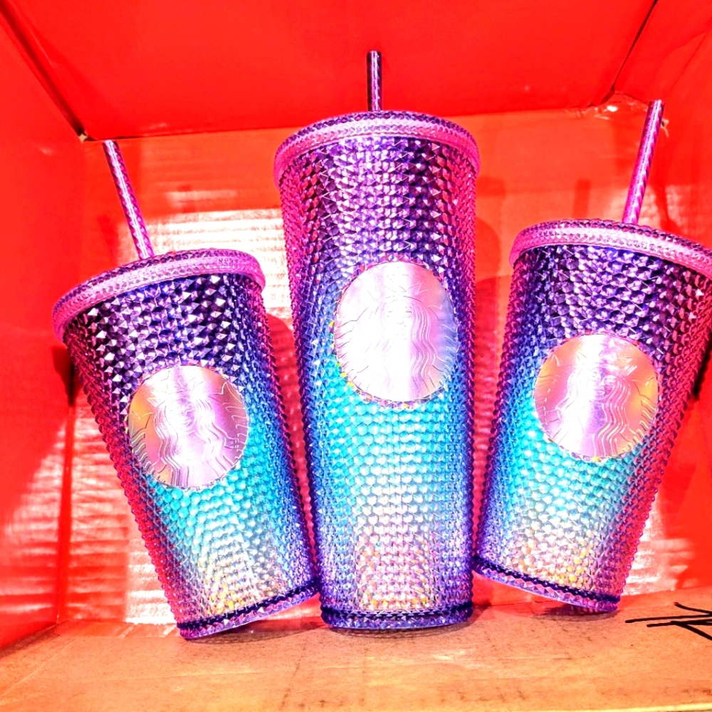 ❗SOLD❗Starbucks Ombre 🧜‍♀️ Tumbler 3pc set💜